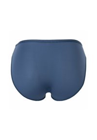 Marineblaue nahtlose Unterwäsche mit glatter, matter Textur, runder Form und elastischem Bund für Komfort.