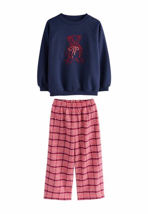 SANTA SET - Pidžaamakomplekt - navy red check bear