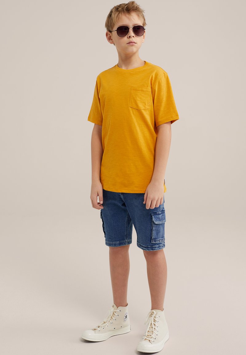 WE Fashion Pamata T-krekls - gelb