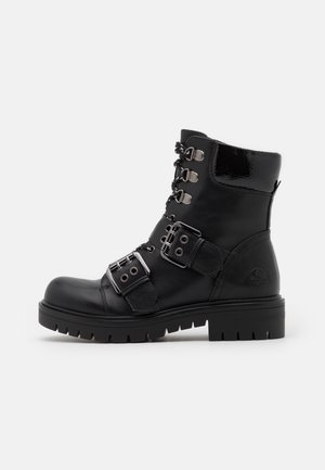 Cowboy-/Bikerstiefelette - schwarz