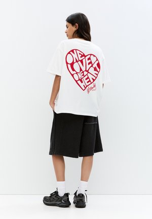 BOB MARLEY HEART  - T-shirt imprimé - white