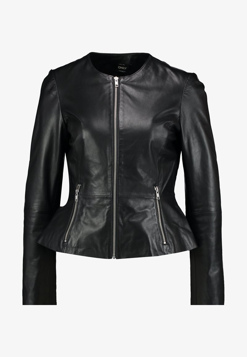 ONLY ONLLENA JACKET PEPLUM Leather jacket black Zalando
