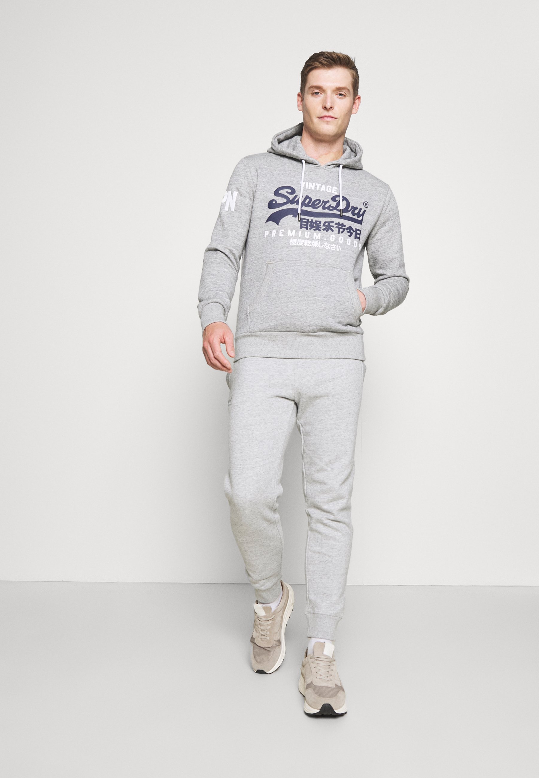superdry grey marl moletom com capuz