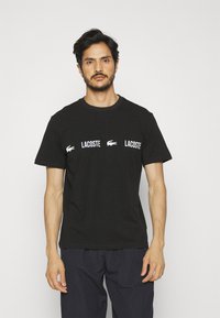 Lacoste - Pyjamashirt - black/white Miniatuurafbeelding 1