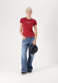 Gina Tricot LOW WIDE - Široke kavbojke - blue