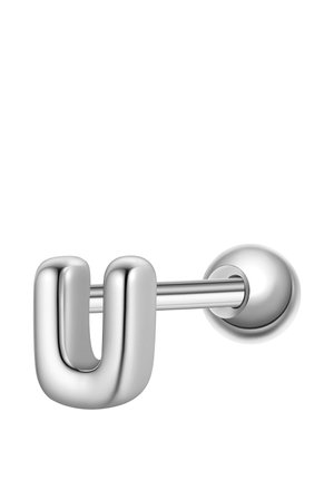 Metalen wandhaak met een U-vormig ontwerp, bevestigd aan een ronde basisplaat op een witte achtergrond.