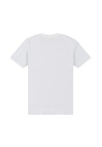 Hvid bomulds t-shirt, korte ærmer, rund hals. Glat tekstur, enkelt design, ingen grafik eller mønstre, vist fra bagviret.