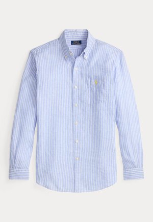 CUSTOM FIT STRIPED LINEN SHIRT - Krekls - harbor island blue/white
