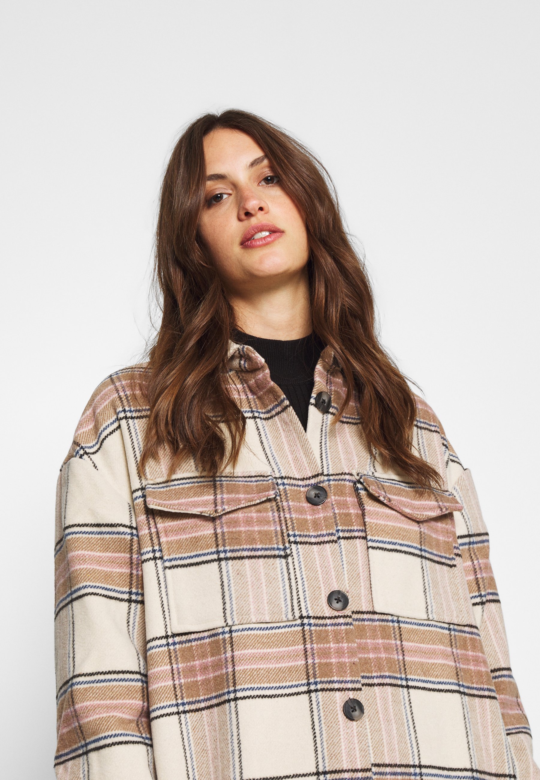 multi coloured check coat
