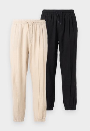 Pier One 2 PACK - Bukse - black/tan
