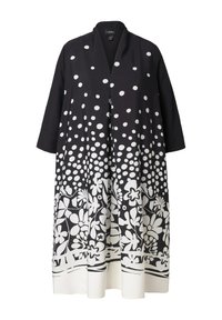 Ulla Popken FLOWER  3/4 SLEEVE - Denní šaty - black