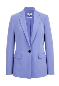 Ljus lavendelfärgad blazer med slagkrage, en knappstängning, två framfickor och en välsittande passform. Slät yta, skräddarsydd design.