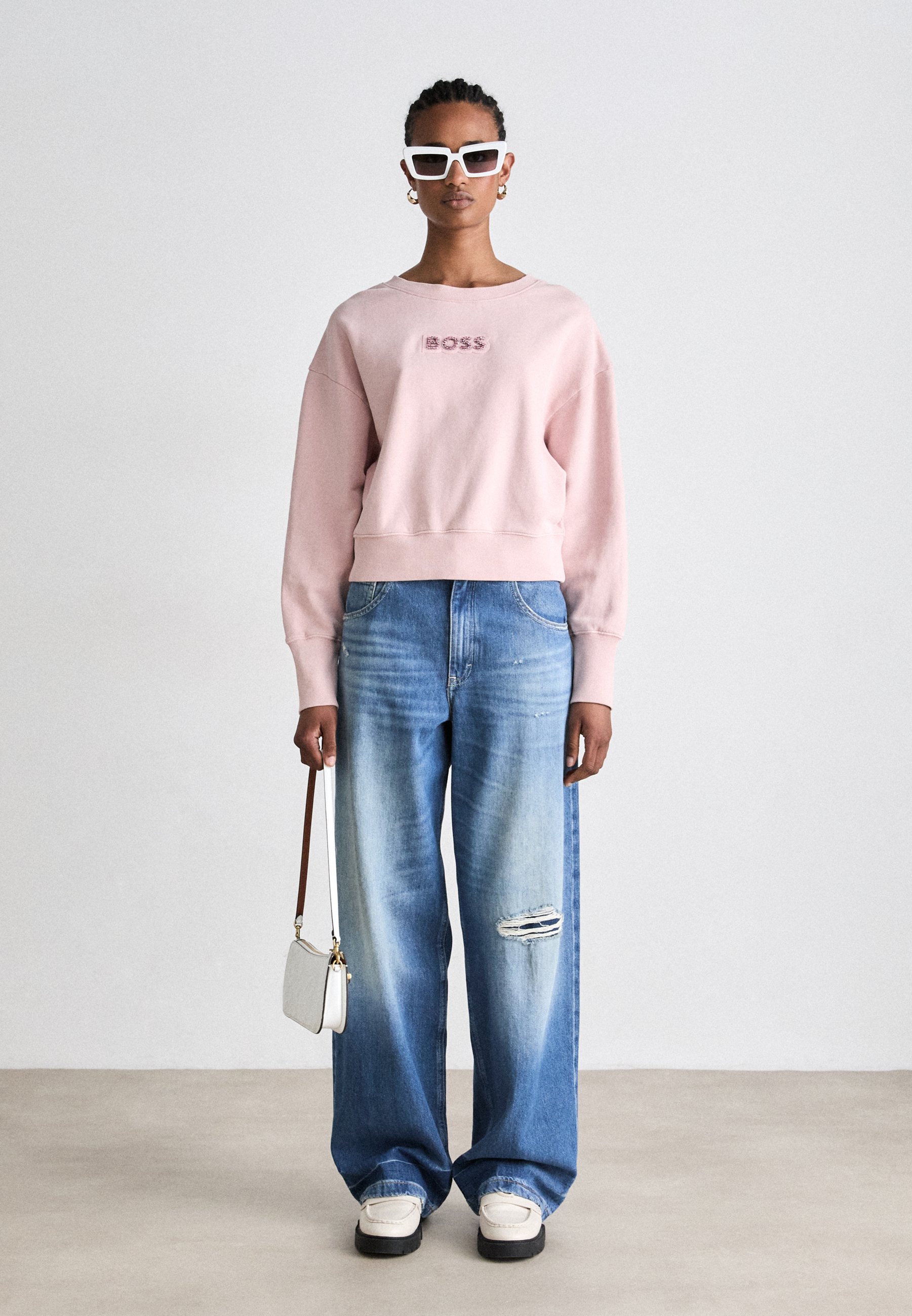 売れ筋商品|||ボス パーカー・スウェットシャツ レディース アウター ELAY STONEBADGE - Sweatshirt - open pink ボス パーカー・スウェットシャツ レディース アウター ELAY