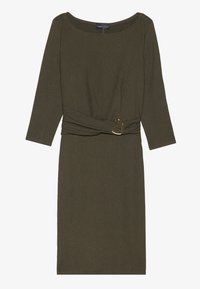 BUCKLE CRINKLED MINI DRESS - Šaty do práce - khaki