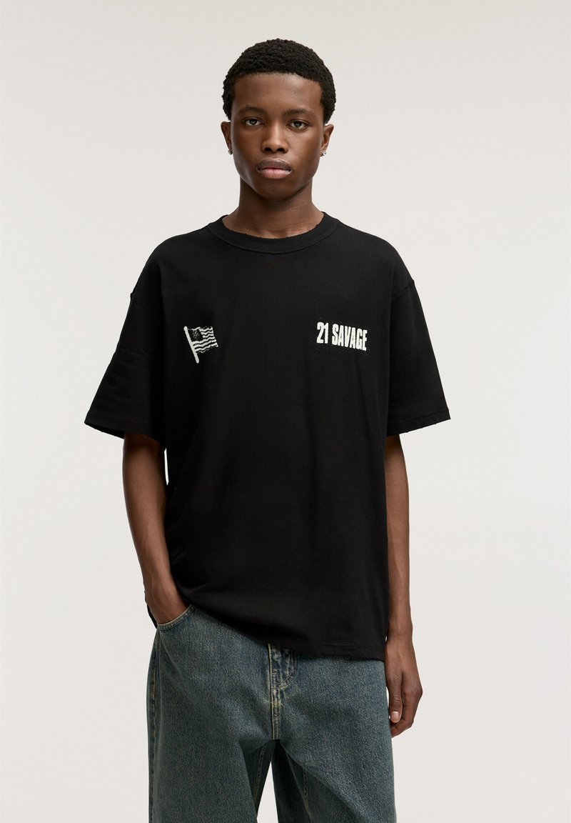 Ich Bin Nicht Dein Boo Ich Bin Dein Savage PULL&BEAR SAVAGE - T-Shirt print - black/schwarz - Zalando.de