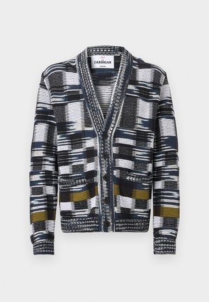 Cardigan - olive green/blue/black/white
