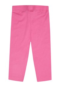 Leggings de algodón rosa con una textura suave, cinturilla elástica y piernas rectas. No hay patrones ni detalles adicionales visibles.