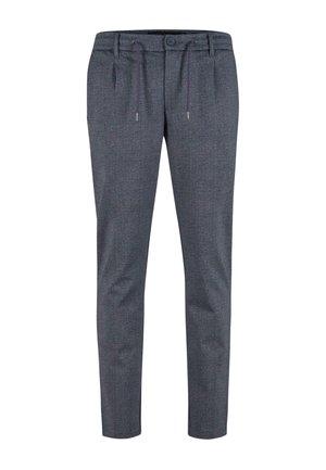 Grau maßgeschneiderte Hose aus gewebtem Stoff, mit seitlichen Taschen, einem Kordelzugbund und einem schmalen Schnitt.