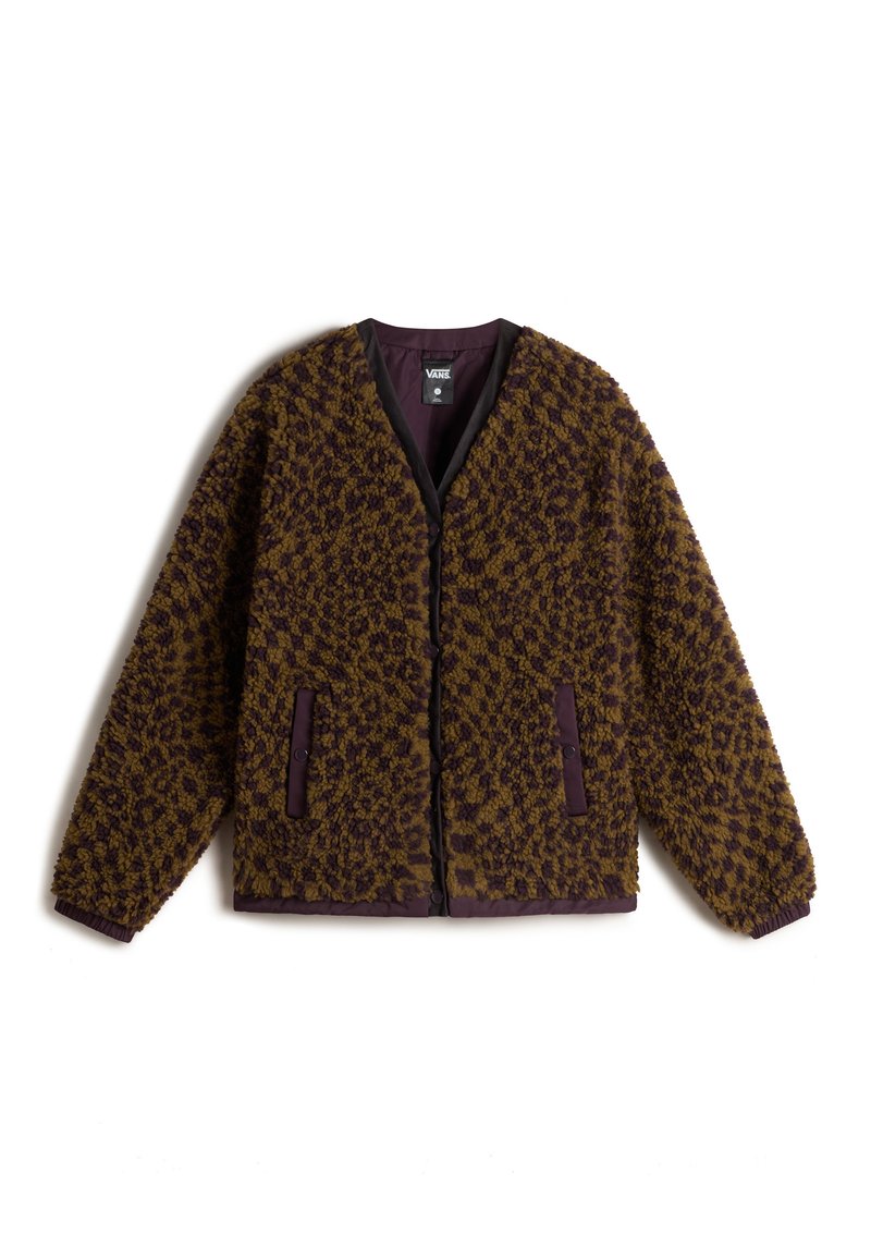 Vans SUFFOLK CHEETAH CHECK PILE - Zimní bunda - dark red
