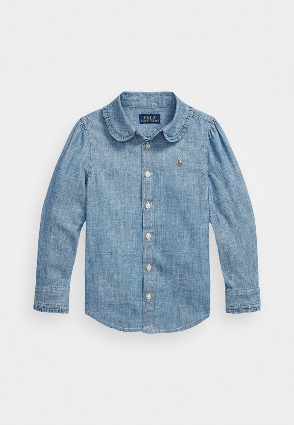 INDIGO COTTON CHAMBRAY SHIRT - Button-down blouse