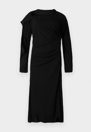 LONG SLEEVE DRAPED DRESS - Rochie din jerseu - black