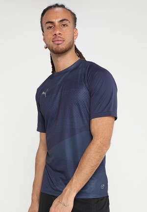 Puma GRAPHIC CORE - Camiseta estampada - peacoat/dark denim