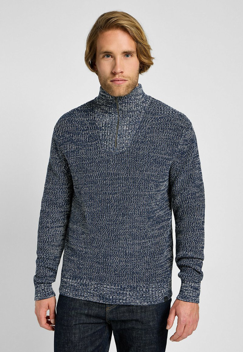 Lee HALF ZIP KNIT - Neule - mood indigo