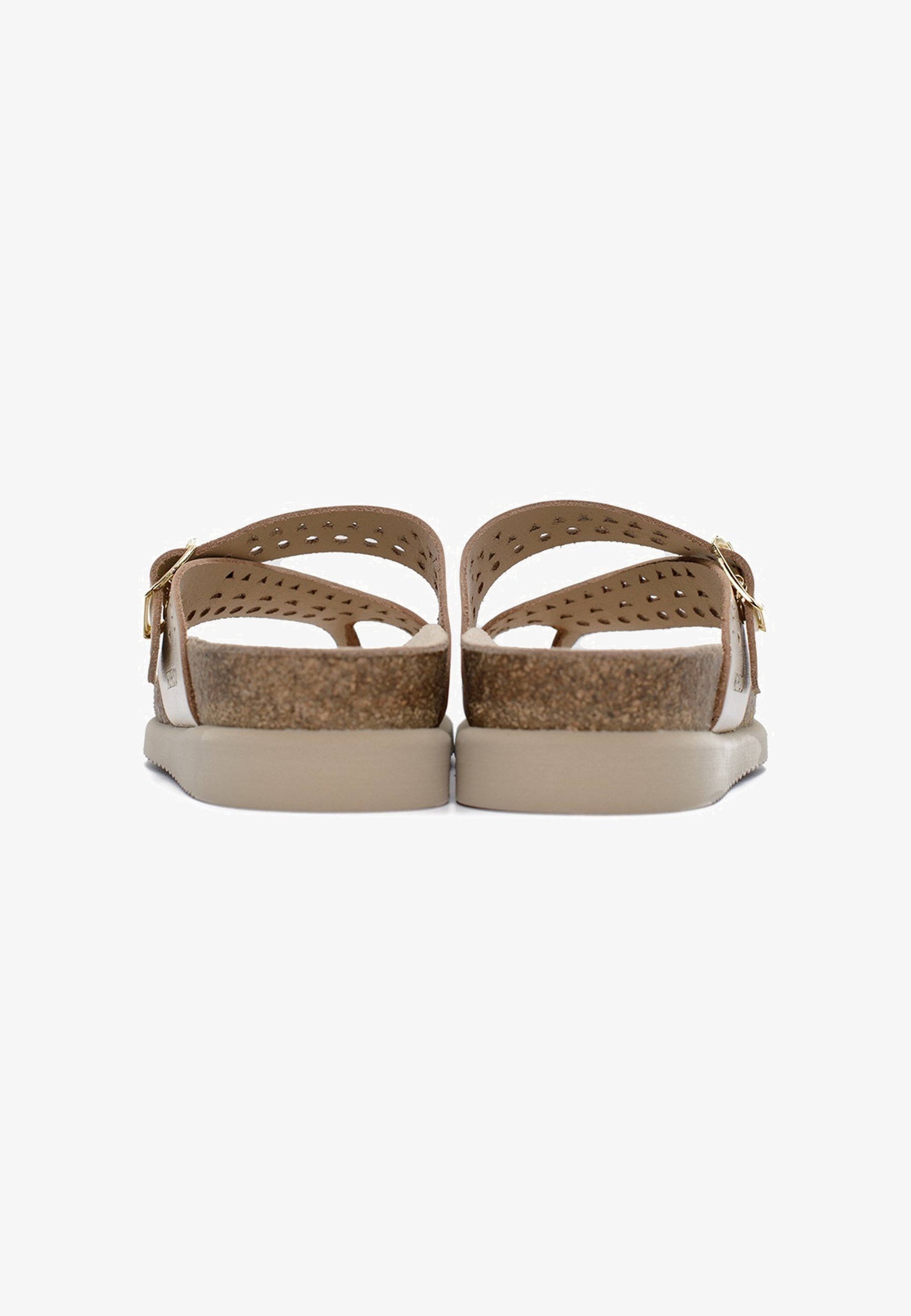 Mephisto Helen Sandali Infradito In Pelle Oro Per Donna - Con Plantare In Sughero E Zeppa Leggera