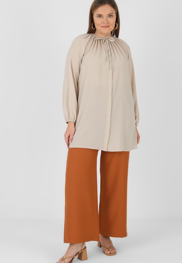 CREW NECK PLUS SIZE ALIA - Bluse - beige