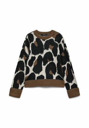 Vero Moda, KNITTED PULLOVER VMLEONIE KNITTED PULLOVER - Pullover - cocoa brown