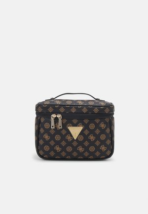 GUESS Trousse de maquillage Large Top Zip Cosmetic Bag Brown Multi Brun