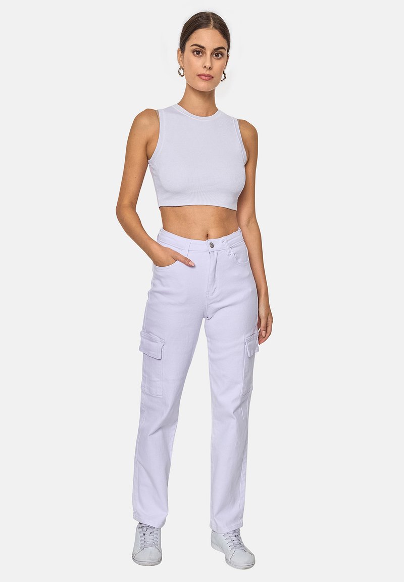 Elara Jeans a sigaretta - weiß
