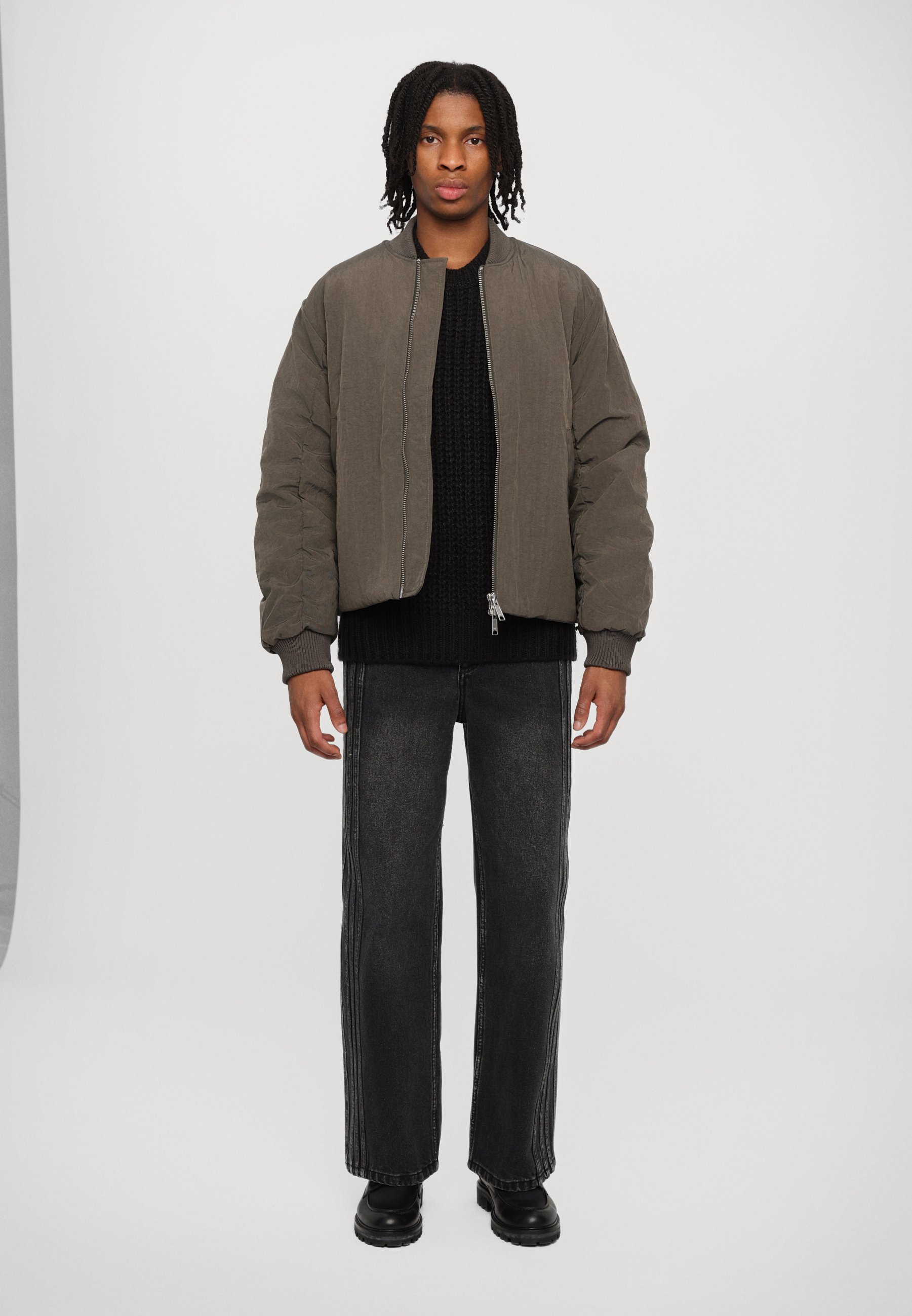 Won Hundred ZAIN - Bomber Jacket - black olive/khaki - Zalando