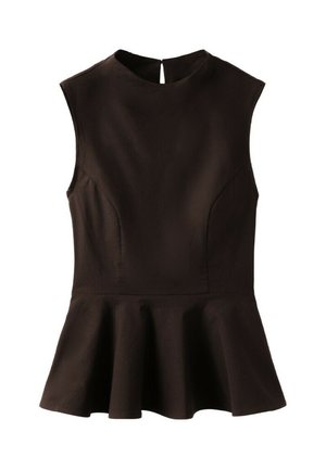 Stradivarius, HIGH-NECK PEPLUM SLEEVELESS TOP - Blouse - dark brown