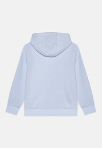 Felpa con cappuccio azzurro chiaro dal tessuto morbido, con polsini e fondo a coste, dal taglio classico e cappuccio regolabile.