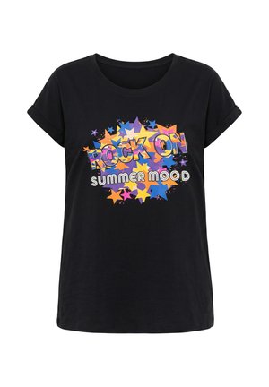 Angel of Style, T-SHIRT, COMFORT FIT, STAR PRINT, SHORT SLEEVE - T-shirt con stampa - black