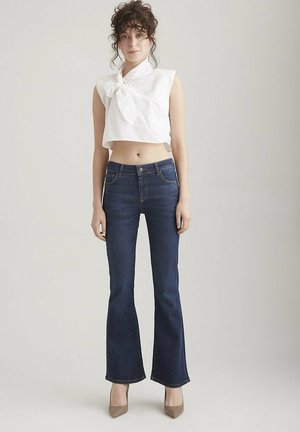 LAURA - Bootcut jeans - dark blue vintage