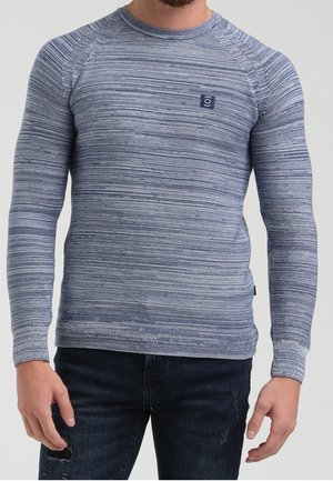 Strickpullover - mottled blue