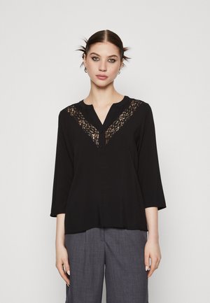 VMLILOU V NECK SHIRT - Top s dlouhým rukávem - black