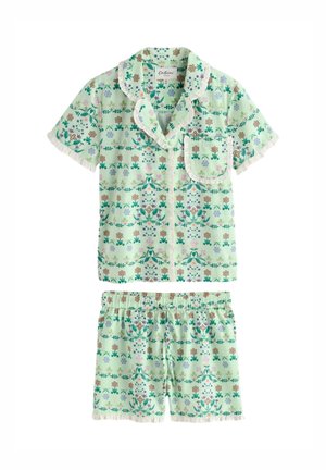 Cath Kidston, REGULAR FIT FRILL BUTTON THROUGH SET   - Pigiama - lime green flower market