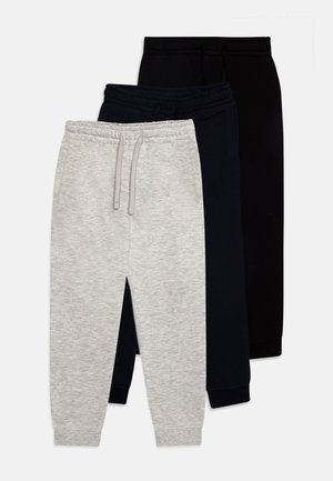 3 PACK UNISEX - Pantalones deportivos - black/mottled light grey/dark blue