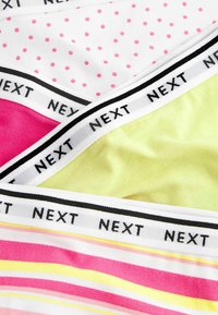 Next MONO PRINT RICH LOGO KNICKERS FOUR PACK - Tange - pink stripe lime green