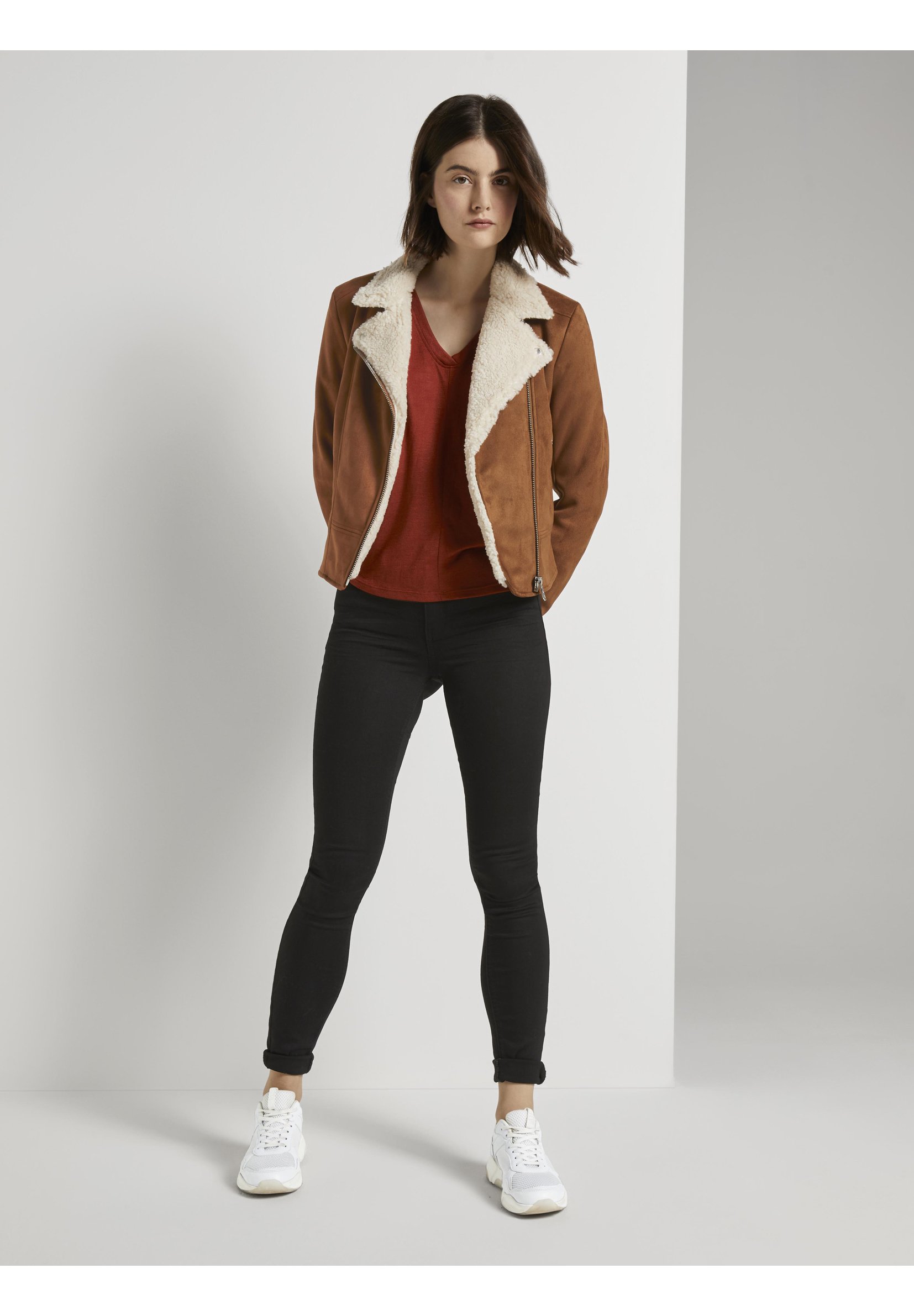 TOM TAILOR DENIM MIT FLEDERMAUSÄRMELN Longsleeve rust TOM TAILOR DENIM Jas rust orangeOranje Zalando.nl