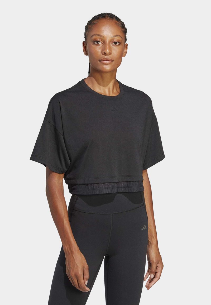 adidas Performance TRAINING DANCE CROP Print Tshirt black Zalando.co.uk