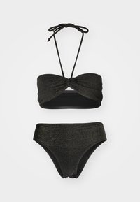 KYRA LIGHT PADDED BANDEAU HIGH LEG BRAZILIAN SET - Bikiinid - black
