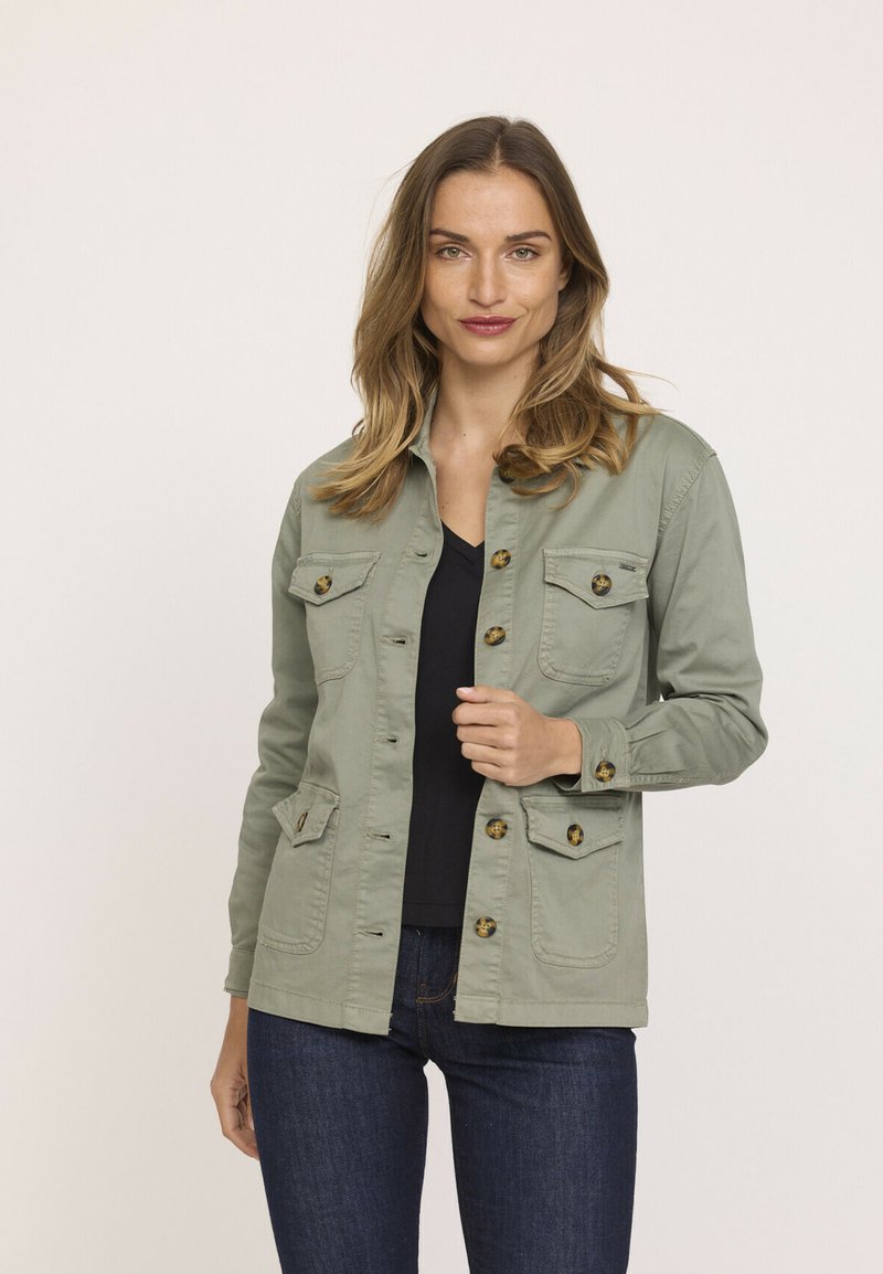 Veste Légère Femme Papaye Verte - Taille UK 10, Double Boutonnage, Occasion Très Bon état