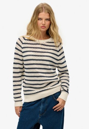 STRIPE SLOUCHY CREW - Maglione - natural white stripe