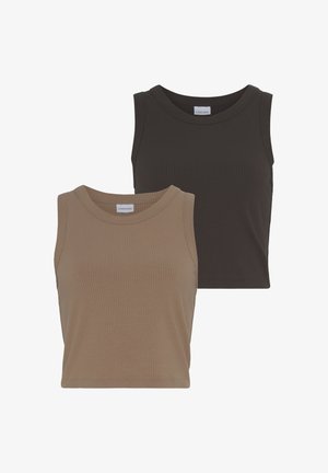 PACK OF 2 CROP - Viršus - camelfarben braun