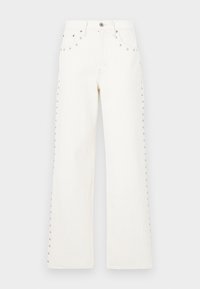 SIDE STUDDED CURVY RELAXED  - Avar lõikega teksad - white
