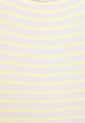 PULL&BEAR, ASYMMETRIC SHORT SLEEVE - JUMPER - T-shirt imprimé - yellow